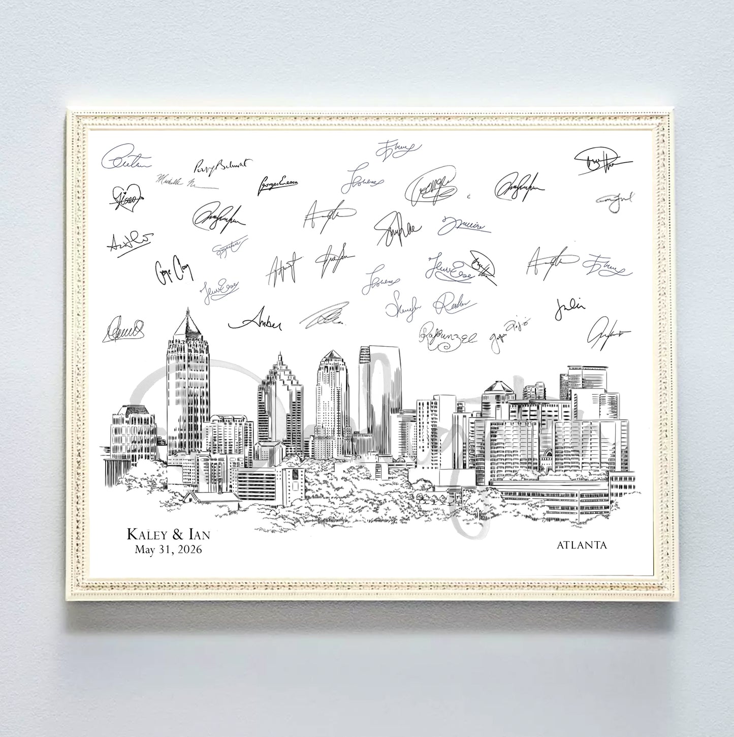 Atlanta Skyline, Wedding Alternative Guestbook, Georgia Wedding, Wedding Guest Book, Party Supplies, Bridal Shower, Atlanta GA