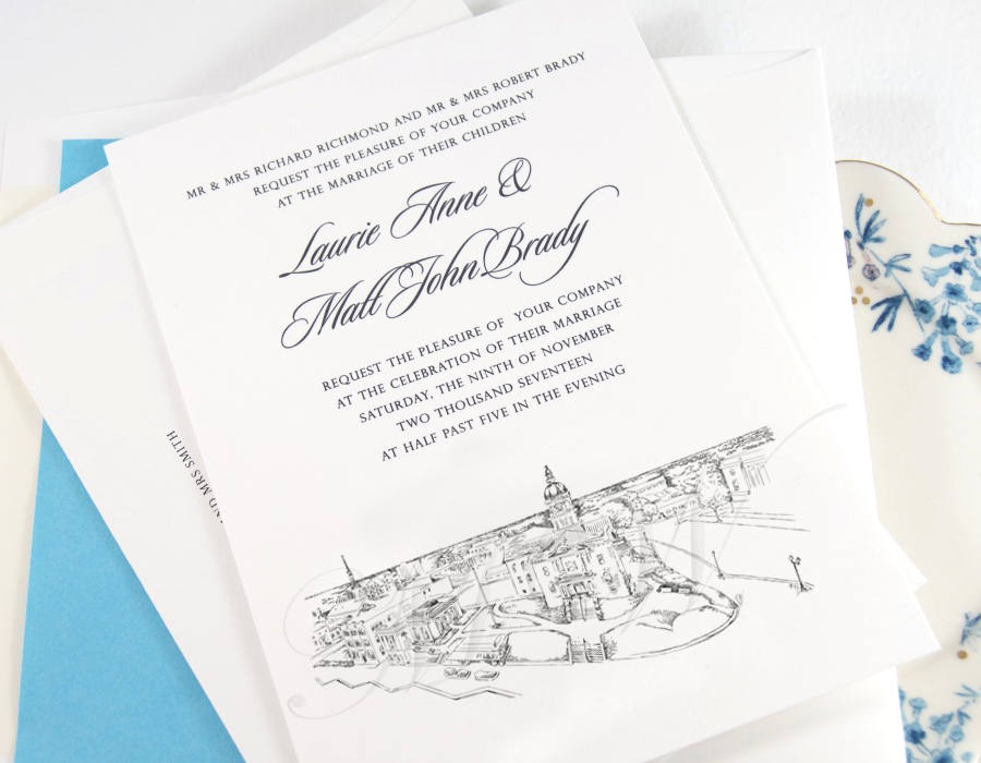 Athens, Georgia Wedding Invitation, Georgia Wedding, Invites (Sold in Sets of 10 Invitations, RSVP Cards + Envelopes)