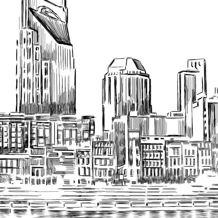 Nashville Skyline Save the Dates, Water View, STD, Nashville Wedding, Save the Date Cards, Tennessee (set of 25 cards)