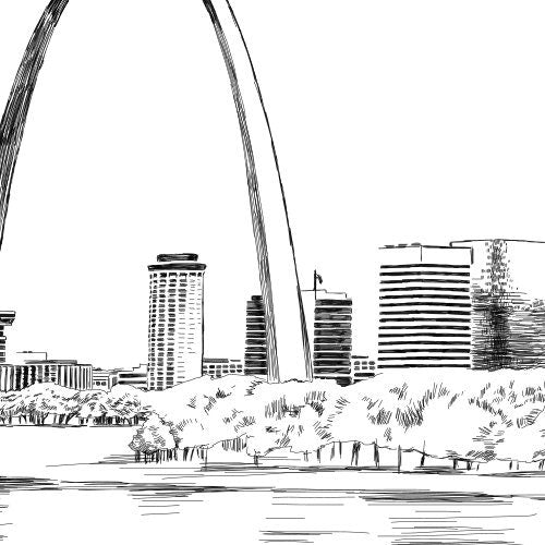 St. Louis Skyline Wedding Table Numbers (1-10), Saint Louis Wedding Table Numbers, Missouri, Day of Event, Reception, Rehearsal Dinner