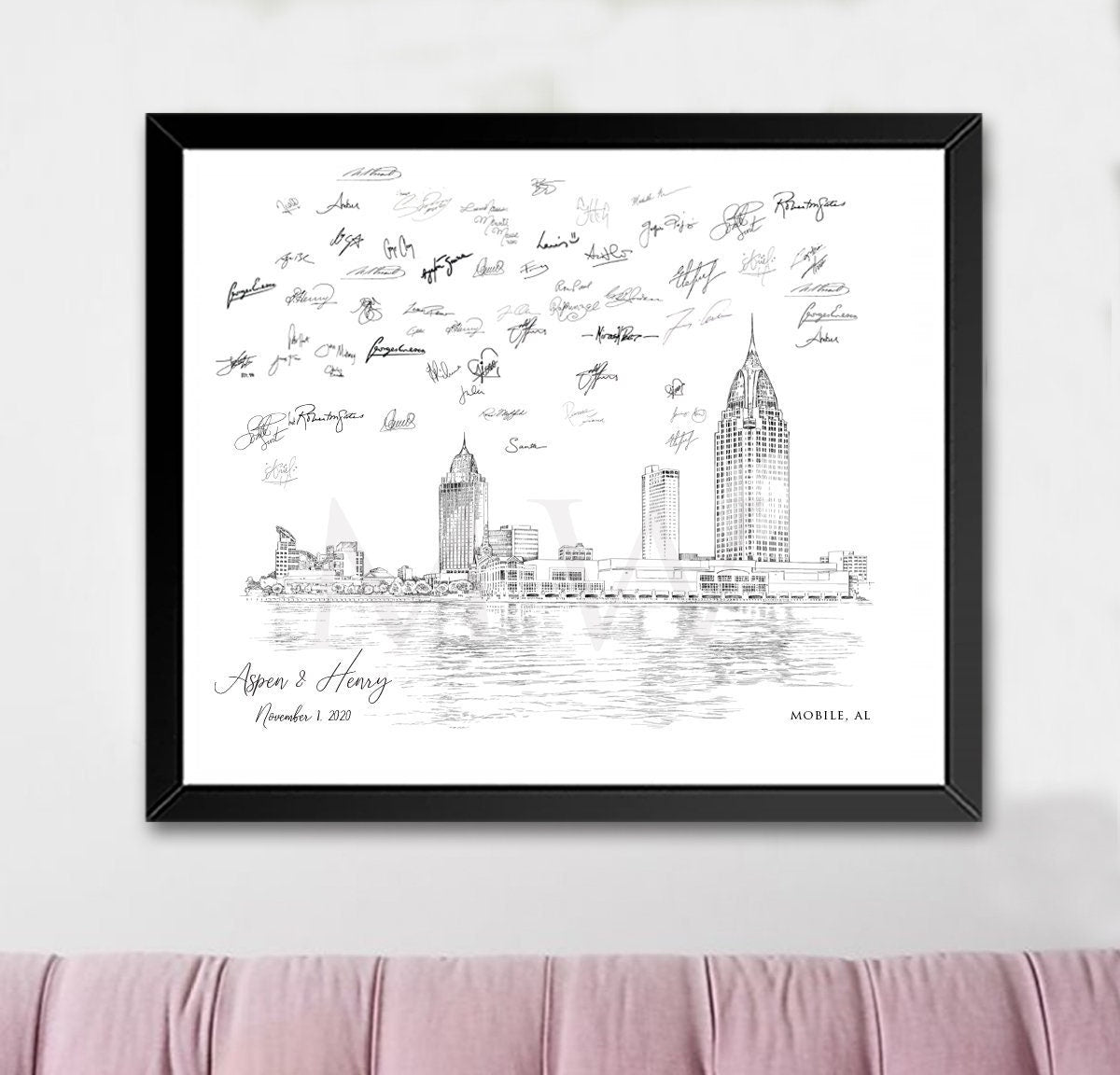 Mobile, AL Wedding Alternative Guest Book, Mobile, Alabama, Guestbook, Wedding Guestbook, Mobile, AL Wedding