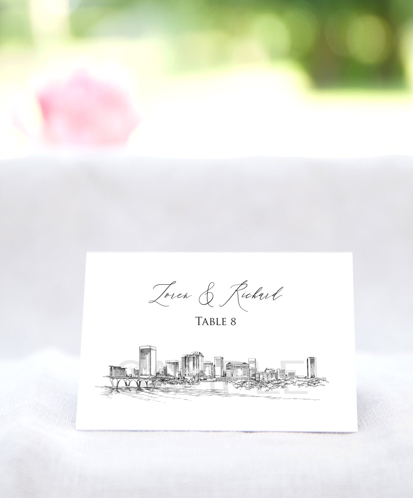 Richmond, VA Place Cards Personalized with Guests Names, Placecards, Virginia, Escort Cards, Day of Event (Sold in sets of 25 Cards)