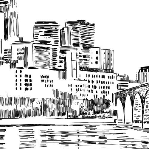 Minneapolis Wedding Invitation, Minneapolis Wedding, Minneapolis, MN, Skyline Invite (Set of 10 RSVP Cards & Invitations)