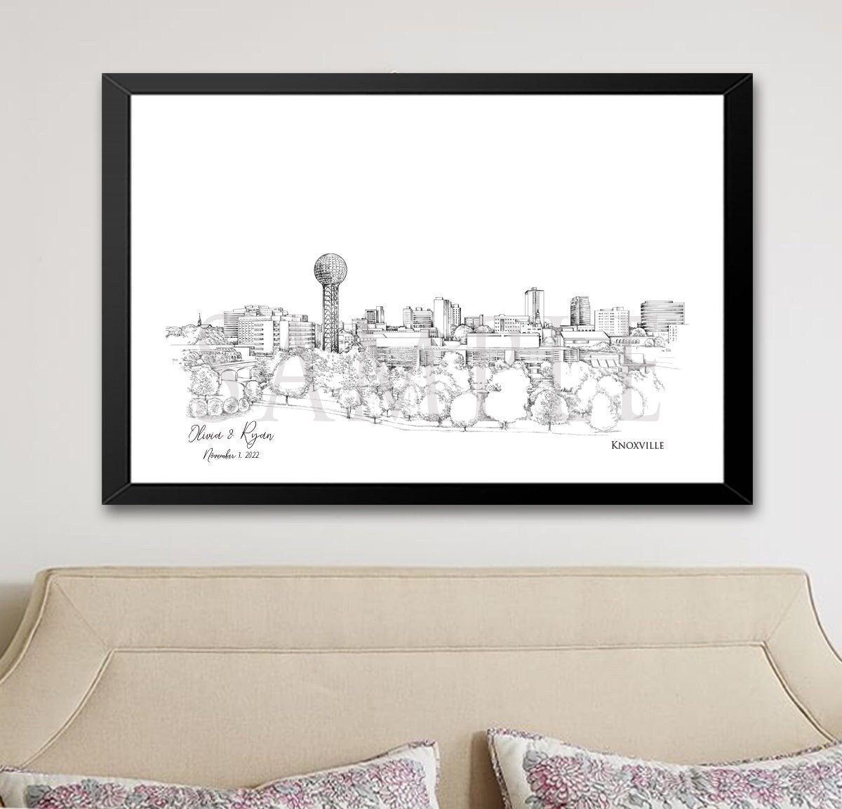 Knoxville Guest Book, Wedding Alternative, TN Wedding Skyline, Guestbook, Wedding Guestbook, Knoxville, TN, Knoxville Skyline