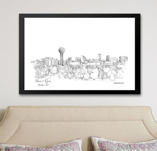 Knoxville Guest Book, Wedding Alternative, TN Wedding Skyline, Guestbook, Wedding Guestbook, Knoxville, TN, Knoxville Skyline