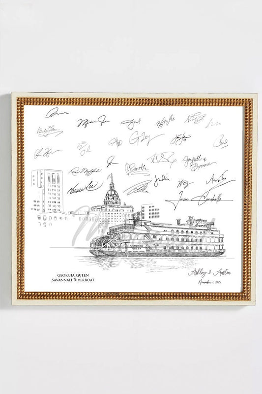 Savannah Georgia Queen Steamboat Wedding Alternative Guest Book, Savannah Wedding, Guestbook, Wedding Guestbook, Wedding, GA, Venue