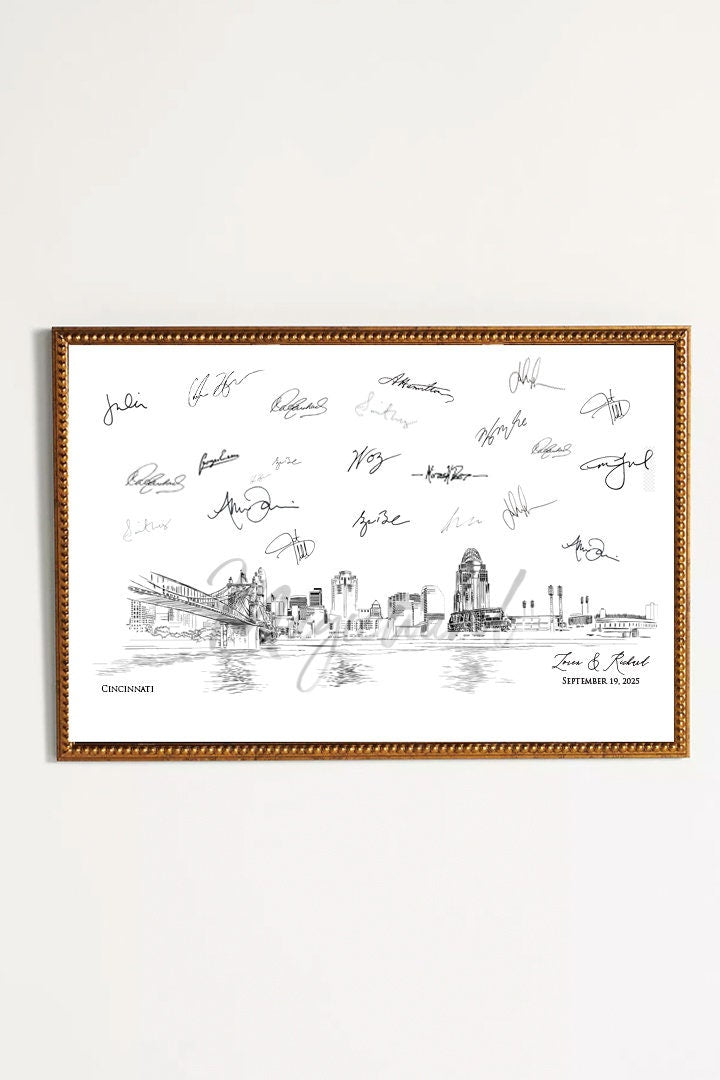 Cincinnati Stadium View Wedding Alternative Guest Book, Cincinnati Wedding, Guestbook, Wedding Guestbook, Ohio Wedding, Ohio