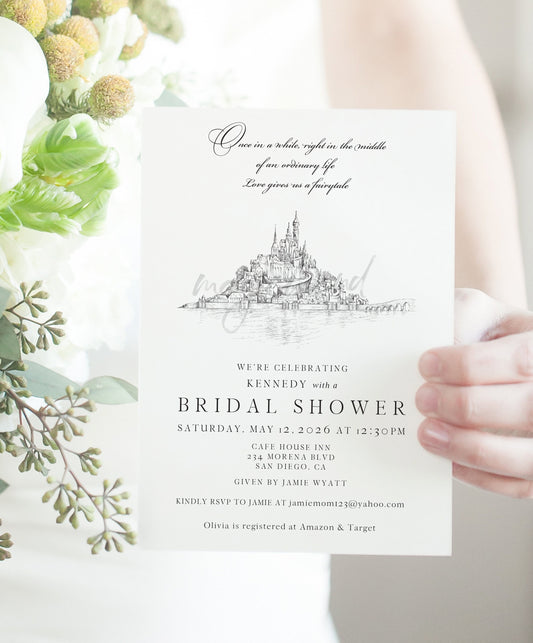 Bridal Shower Invitations, Rapunzel Invite, Bridal Lunch, Wedding, Fairytale Shower, Bridal Luncheon, Invite, Unique Invite, Bridal Shower