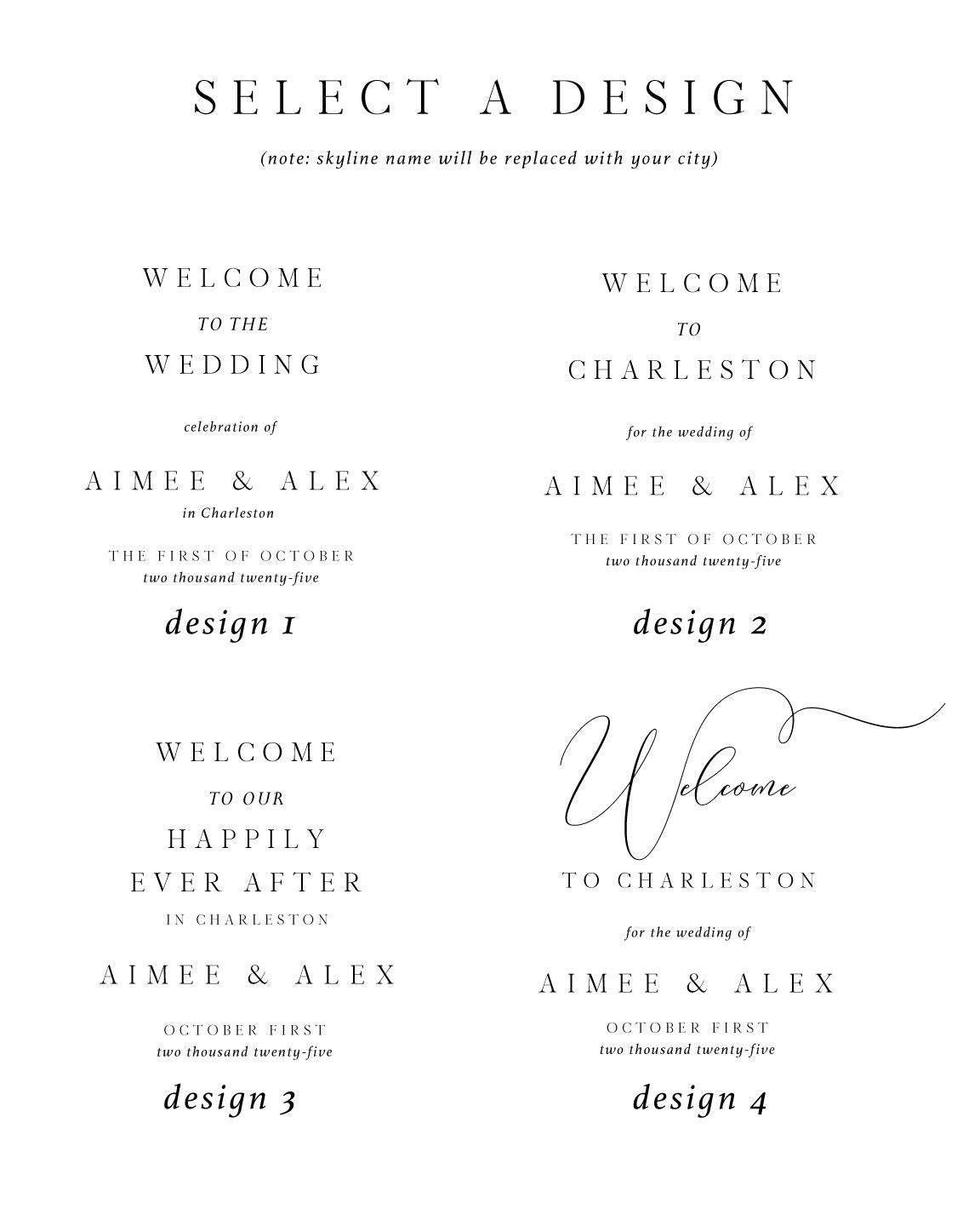 Wedding Welcome Sign Savannah Skyline, Welcome to our Wedding Sign, Hand Drawn, Savannah Wedding Sign, Engagement Party Welcome Sign