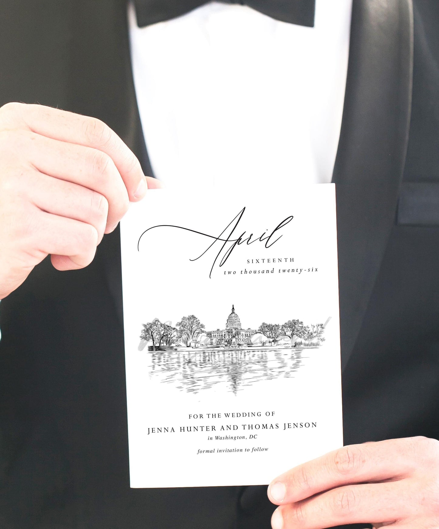 Washington, DC Capital Hill Save the Dates, DC Wedding Skyline, DC Save the Date, Save the Date Cards, dc, std (set of 25 cards, envelopes)