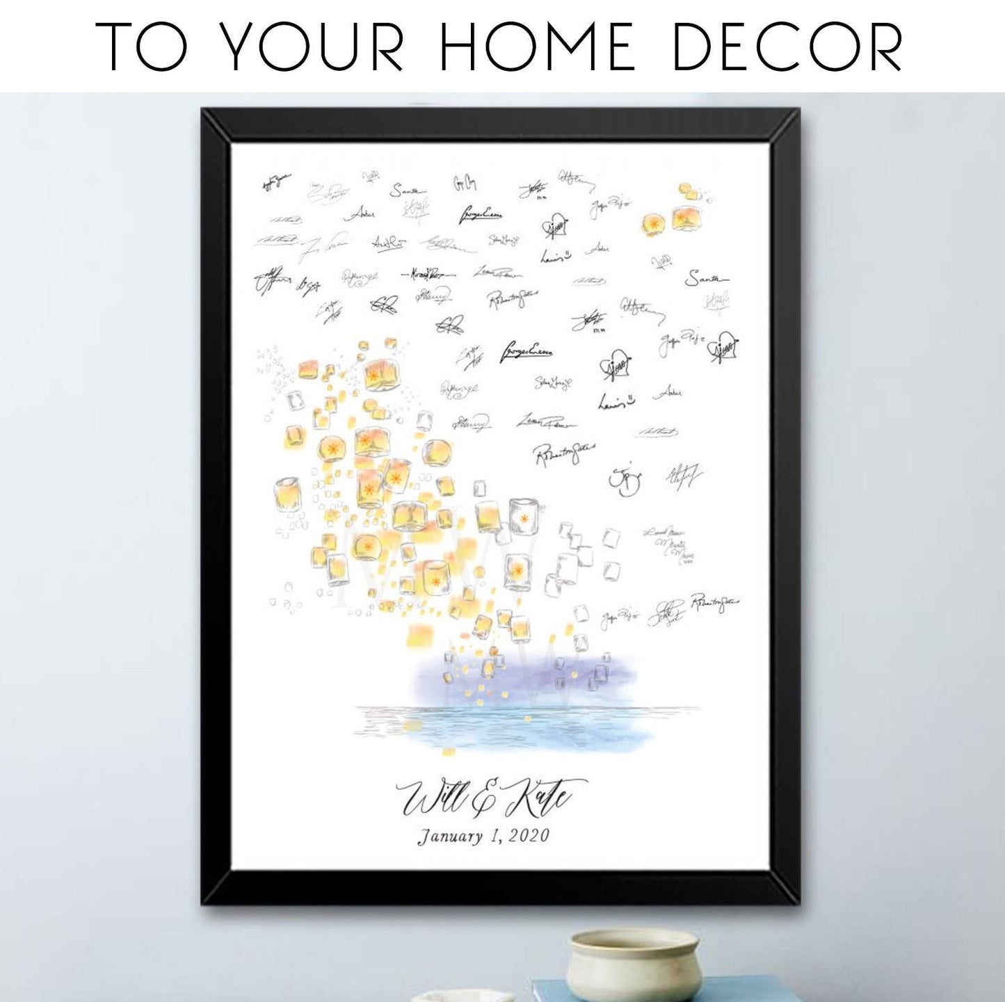 Tangled Lanterns Wedding Alternative Guest Book, Fairytale Wedding, Wedding Guestbook, Party Supplies, Bridal Shower, Rehearsal Dinner