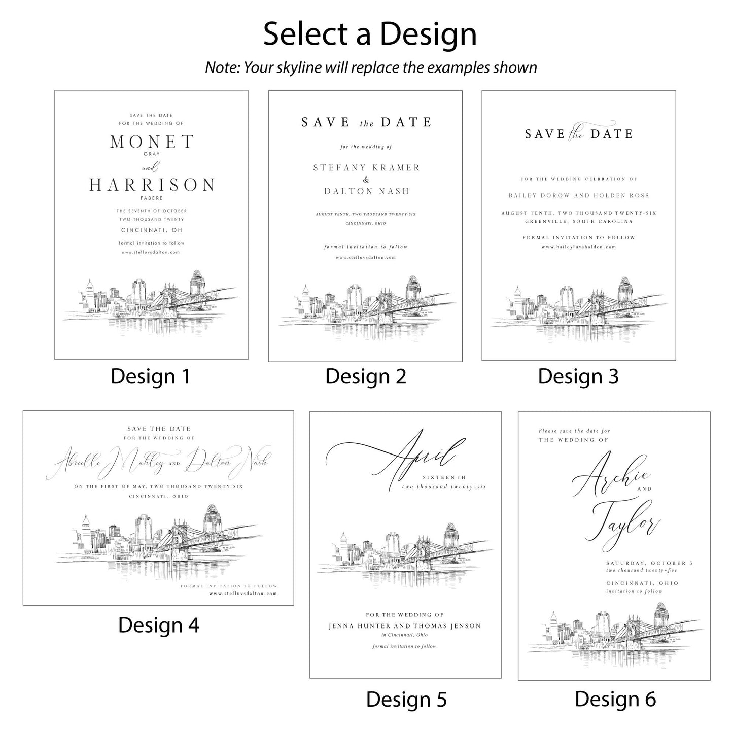 Savannah Skyline Save the Dates, Savannah Save the Date, Savannah Wedding, Save the Date Cards, STD, Georgia Wedding, GA  (set of 25 cards)