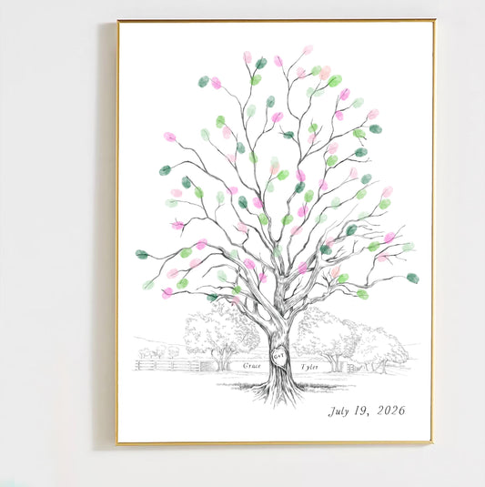 Guestbook Tree, Unique Wedding Guest Book, Twisted Oak, Thumbprint Alternative, Fingerprint Wedding Sign-in