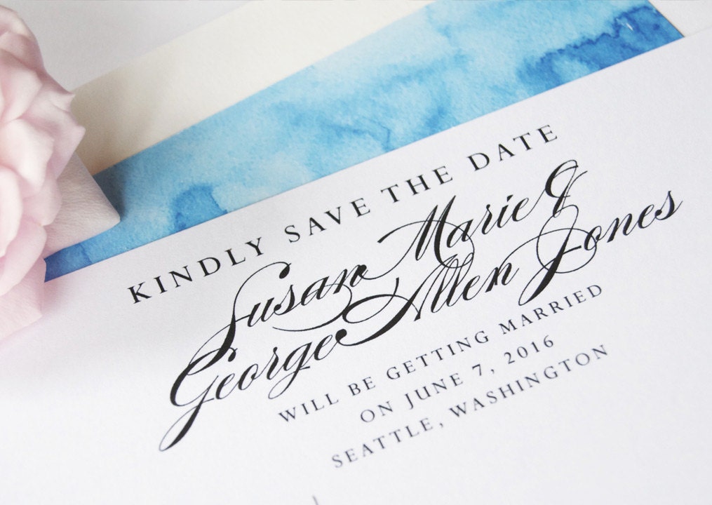 Seattle Skyline Save the Date Cards, Save the Dates, Washington Skyline, Seattle Wedding  (set of 25 cards)