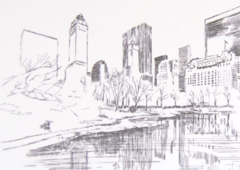 New York Central Park Skyline Folded Place Cards (Set of 25 Cards)