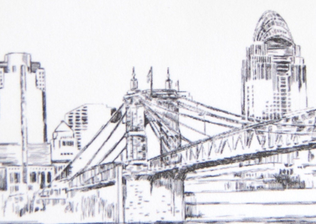 Cincinnati Skyline Folded Place Cards (Set of 25 Cards)