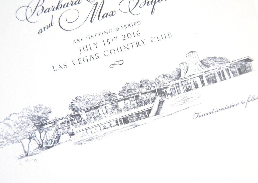 Las Vegas Country Club Wedding Save the Date Cards, Save the Dates (set of 25 cards)