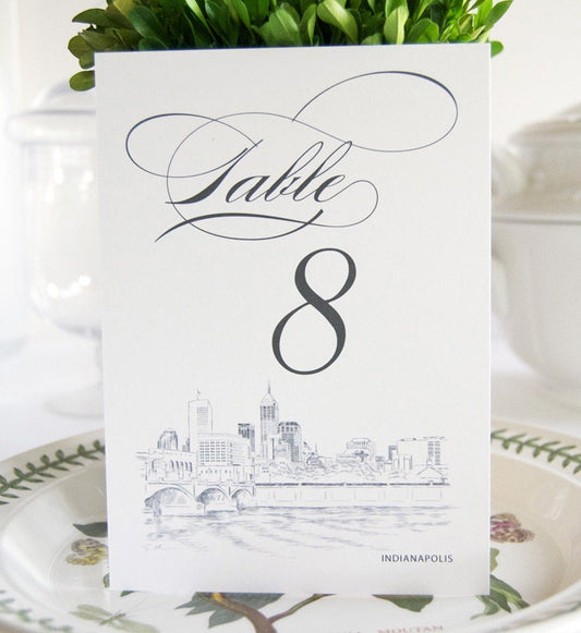 Indianapolis Skyline Table Numbers (1-10)