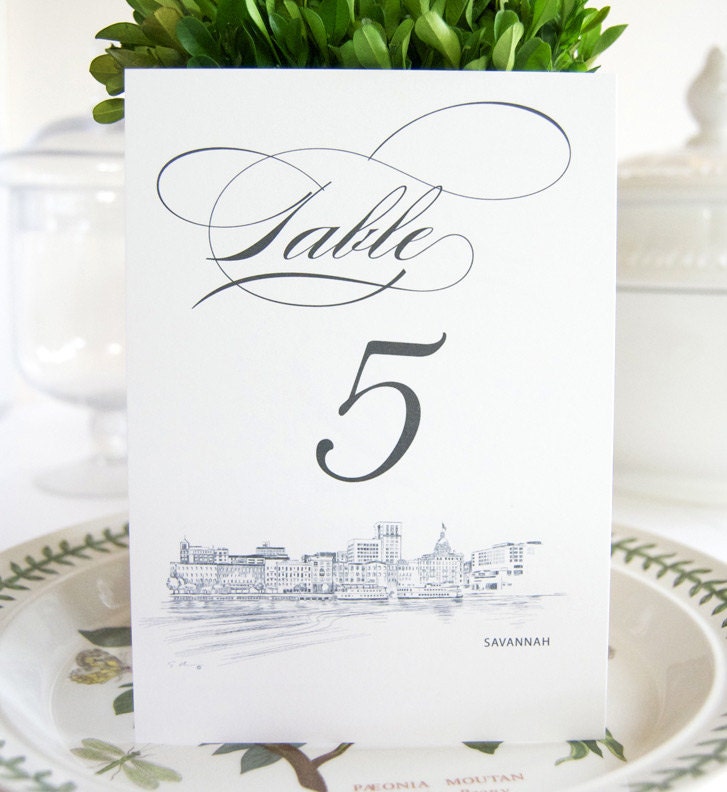 Savannah Skyline Table Numbers (1-10)
