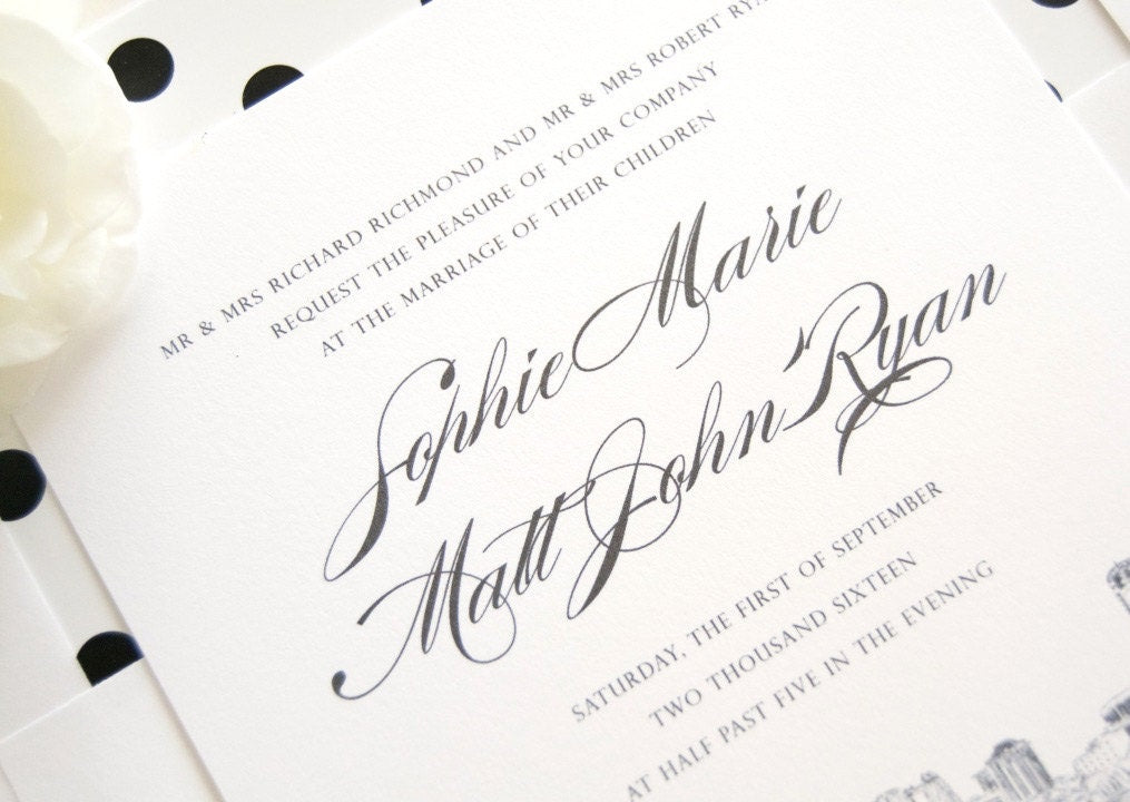 Orlando Skyline Wedding Invitation Package (Sold in Sets of 10 Invitations, RSVP Cards + Envelopes)
