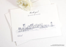 Load image into Gallery viewer, Richmond Skyline Wedding Thank You Cards, Personal Note Cards, Bridal Shower Thank you Cards (set of 25 cards)

