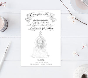 NEW Beauty and the Beast Save the Dates, Save the Date, Fairytale Wedding, Princess, Disney Wedding, Rose  (set of 25 cards)
