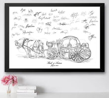 Load image into Gallery viewer, Cinderella&#39;s Carriage Guestbook Print, Wedding Guest Book, Fairytale, Bridal Shower, Wedding, Disney themed (8 x 10 - 24 x 36)
