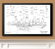 Load image into Gallery viewer, Houston Skyline Guestbook Print, Guest Book, Bridal Shower, Texas, Wedding, Custom, Alternative Guest Book, Sign-In Book  (8 x 10 - 24 x 36)
