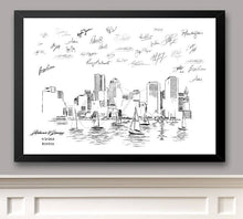 Load image into Gallery viewer, Boston Skyline Guestbook Print, Guest Book, Bridal Shower, Wedding, Custom, Alternative Guest Book, Wedding Sign-in (8 x 10 - 24 x 36)
