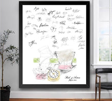 Load image into Gallery viewer, Alice in Wonderland Inspired Guestbook Print, Wedding Guest Book, Fairytale, Bridal Shower, Wedding, Disney, Sign In (8 x 10 - 24 x 36)
