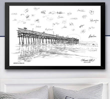 Load image into Gallery viewer, Myrtle Beach Skyline Guestbook Print, Guest Book, Bridal Shower, Southern Wedding, Custom, Alternative, Baby Shower, Family Reunion FREE PEN

