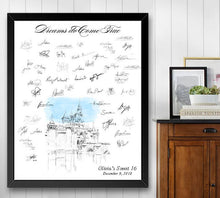 Load image into Gallery viewer, Disneyland Castle Bar Mitzvah, Sweet 16 Guestbook Print, Guest Book, Fairytale, Birthday Disney themed, Alternative Sign-in, FREE PEN!

