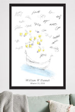 Load image into Gallery viewer, Alternative Guest Book Tangled Gondola and Lanterns Print, Guestbook, Fairytale, Disney, Wedding, Bridal Shower, Sign-in, FREE PEN!
