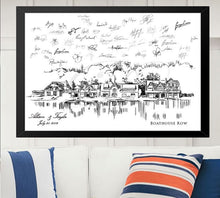 Load image into Gallery viewer, Boathouse Row Wedding Guest Book Alternative Print, Philadelphia Skyline, Wedding Guestbook, Bridal Shower, PA Wedding, Guestbook, Sign-in
