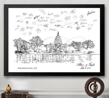 Load image into Gallery viewer, Washington, DC Capital Wedding Guest Book Alternative Print, DC Skyline, Wedding Guestbook, Bridal Shower, DC Wedding, Guestbook, Sign-in
