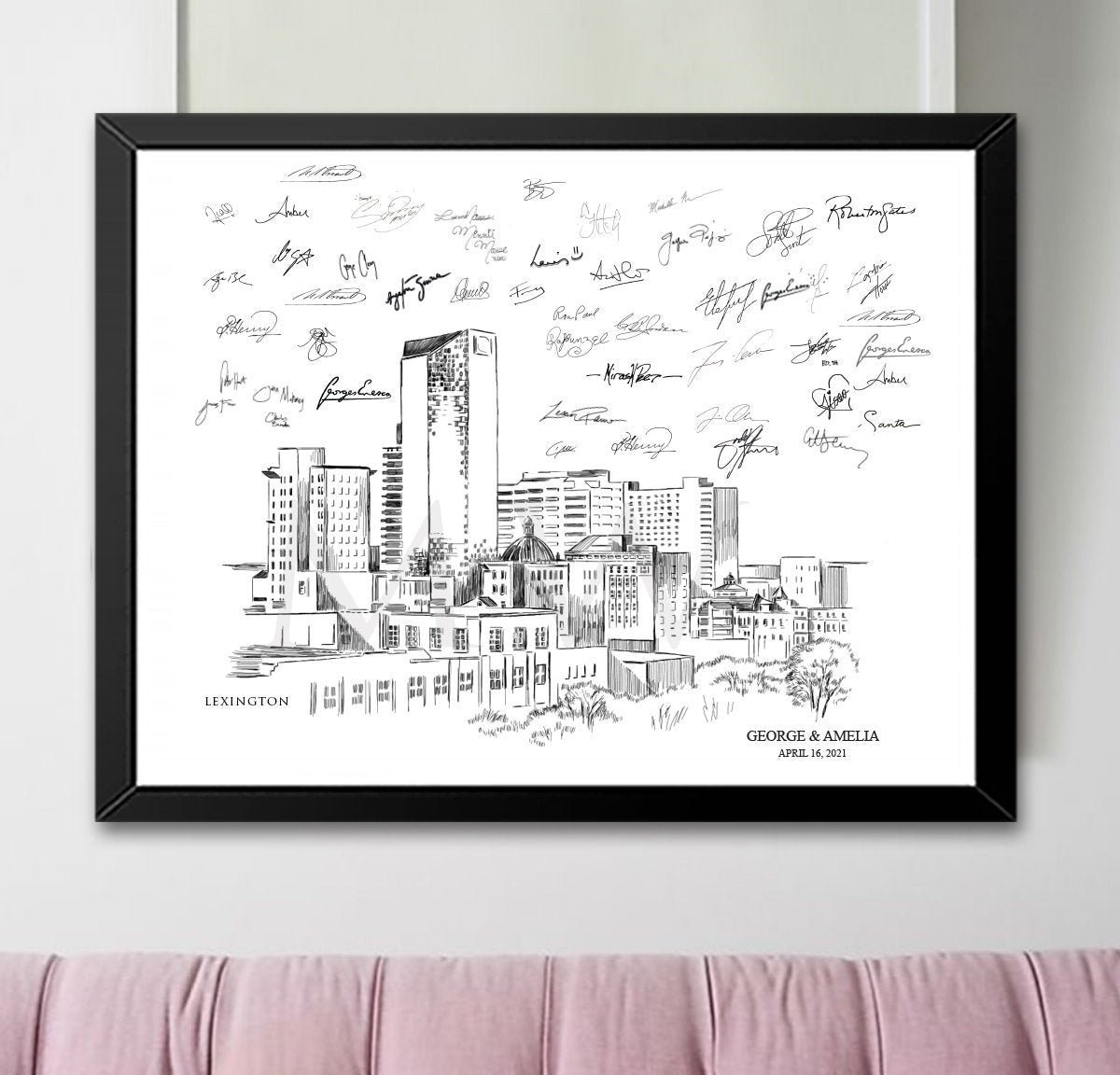 Lexington Wedding Alternative Guest Book, Lexington Skyline, Guestbook, retailer Wedding Guestbook, Lexington, KY, Lexington Wedding, Kentucky