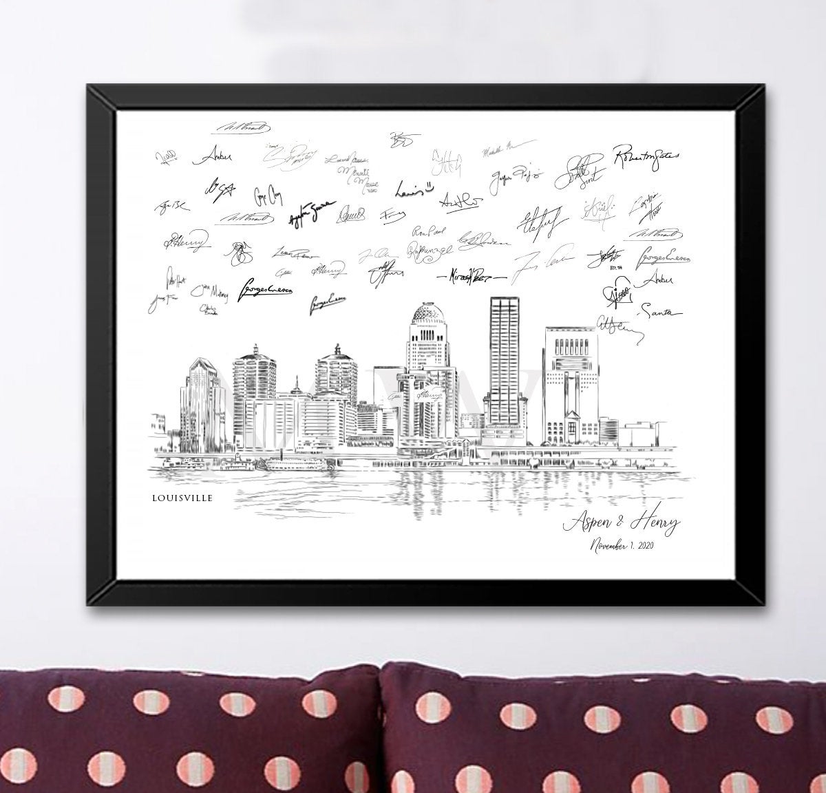 Louisville Wedding Alternative Guest Book, Louisville Skyline, Guestbook, Wedding hot Guestbook, Louisville, KY, Louisville Wedding, Kentucky