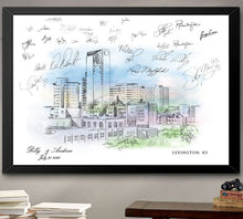 Load image into Gallery viewer, Lexington Watercolor Skyline Guestbook Print, Guest Book, Lexington, KY Bridal Shower, Wedding, Custom, Alternative Guest Book, Sign in
