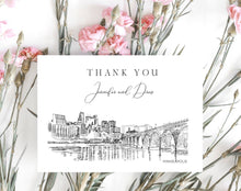 Load image into Gallery viewer, Minneapolis Skyline Thank You Cards, minneapolis, TY Cards, Personal Note Cards, Bridal Shower, Thank you Notes (set of 25 cards)
