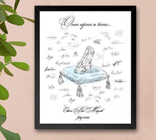 Load image into Gallery viewer, Cinderella&#39;s Glass Slipper Bat Mitzvah Guestbook Print, Guest Book, Fairytale, Sweet 16, Birthday Party, Alternative Sign-in, FREE PEN!
