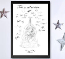 Load image into Gallery viewer, Beauty and the Beast 2017 Inspired Guestbook Print, Guest Book, Fairytale, Bridal Shower, Wedding, Disney, Rose &amp; Dome (8 x 10 - 24 x 36)
