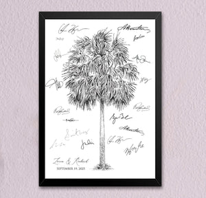 New! Palmetto Palm Guestbook Wedding, Alternative Guest Book, Charleston Wedding, Tree, Wedding Guestbook, Party Supplies, Bridal Shower