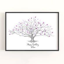 Load image into Gallery viewer, Birthday Party Low Oak Tree Thumbprint Guestbook Print, Fingerprint Guest Book, Birthday Party Gift, Alternative (8 x 10- 24 x 36)

