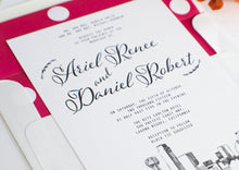 Load image into Gallery viewer, Dallas Skyline Hand Drawn Modern Wedding Invitation Package (Price Includes: One Invitation &amp; RSVP Card Envelopes)

