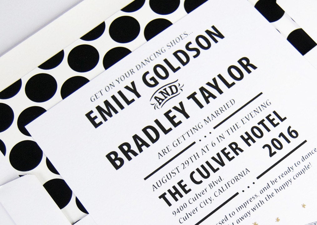 Culver Hotel Wedding Invitation Package (Sold in Sets of 10 Invitation