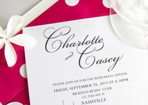 Nashville Waterfront View Skyline Weddings Rehearsal Dinner Invitations (set of 25 cards)