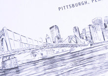 Load image into Gallery viewer, Pittsburgh Skyline Wedding Invitations Package (Sold in Sets of 10 Invitations, RSVP Cards + Envelopes)

