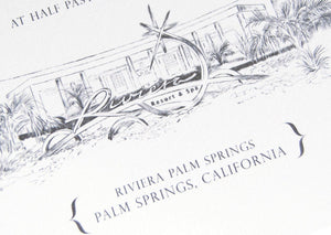 Riviera Palm Springs Destination Wedding Invitation Package (Sold in Sets of 10 Invitations, RSVP Cards + Envelopes)