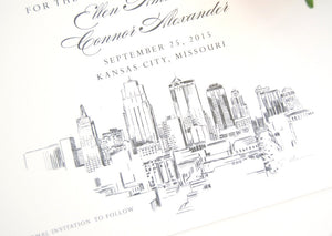 Kansas City Skyline Save the Date Cards (set of 25 cards)
