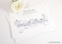 Load image into Gallery viewer, Orlando Skyline Wedding Thank You Cards, Personal Note Cards, Bridal Shower Thank you Cards (set of 25 cards)
